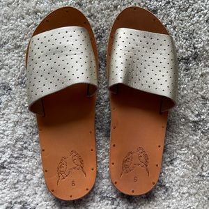 Beek Perforated Leather Slide Sandals